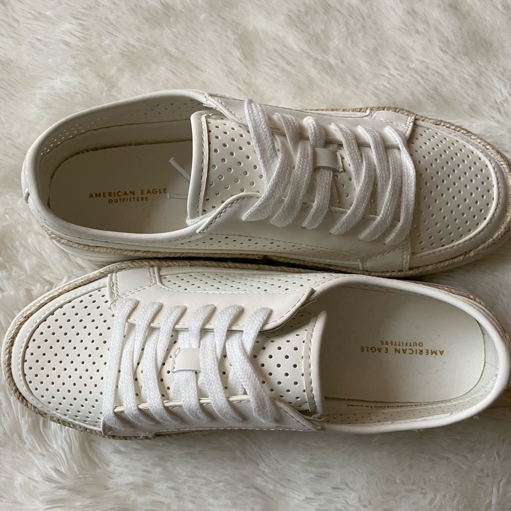 NWOT-American Eagle White Espadrille Sneaks-Sz 8